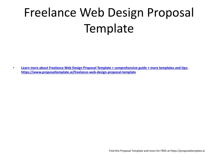 freelance web design proposal template