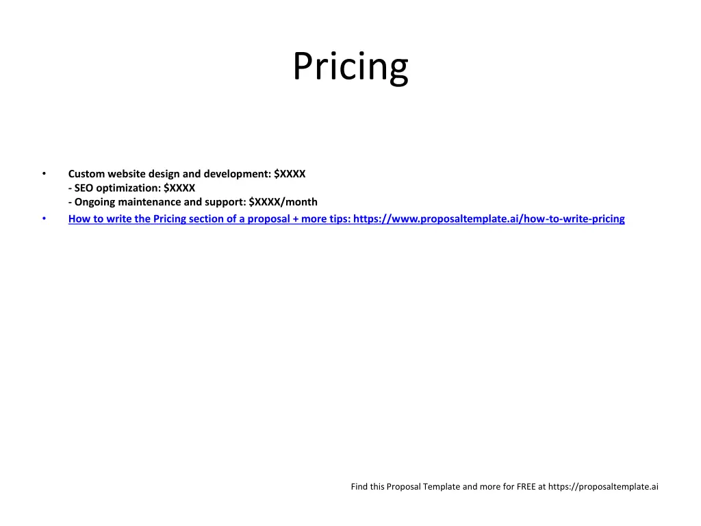 pricing