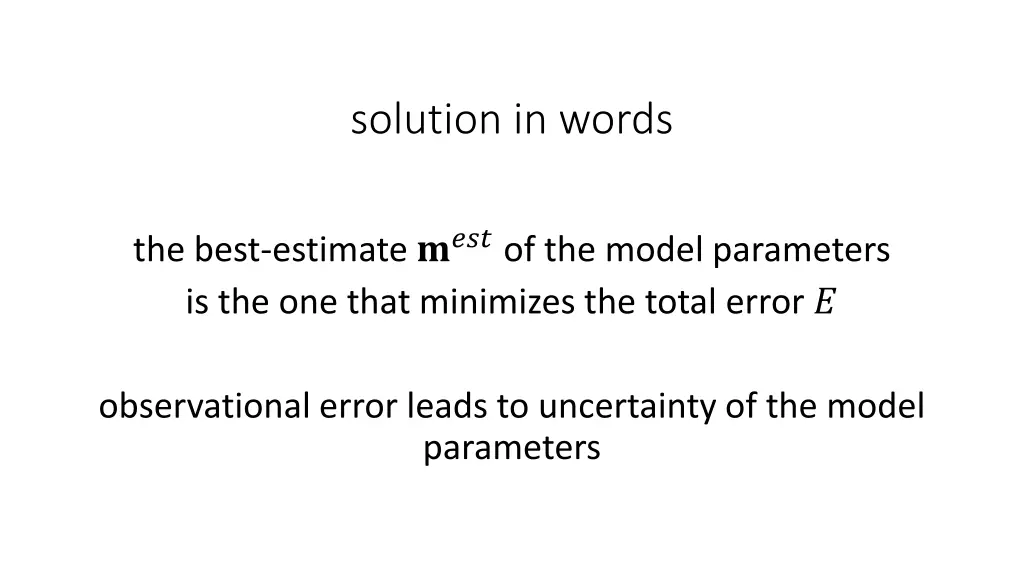 solution in words