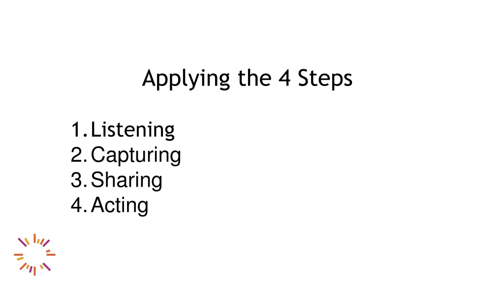 applying the 4 steps