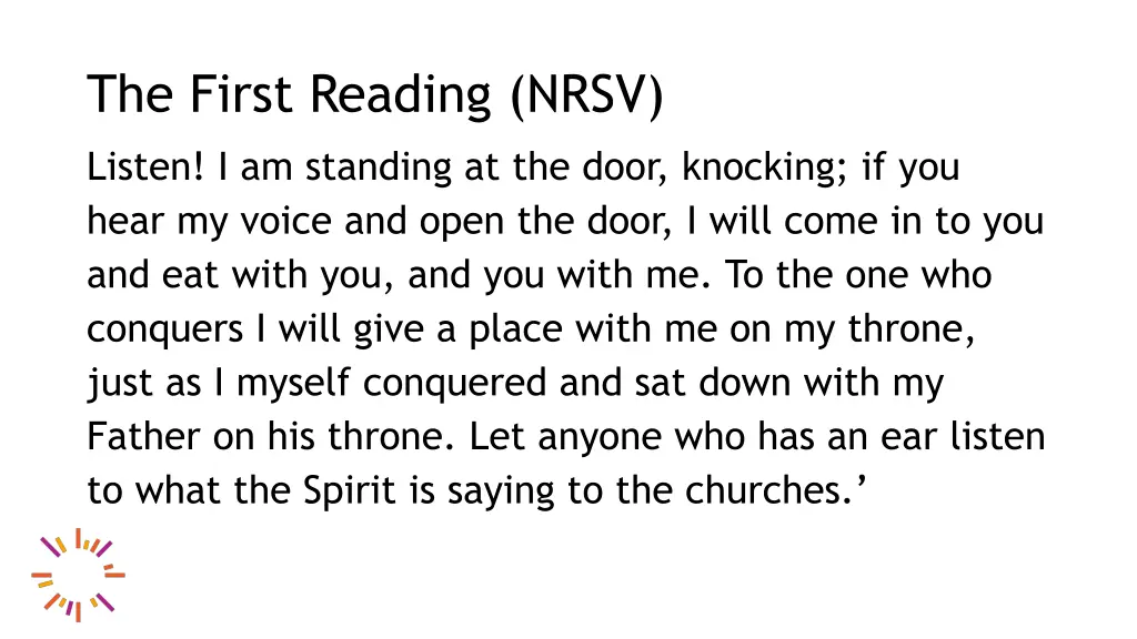 the first reading nrsv