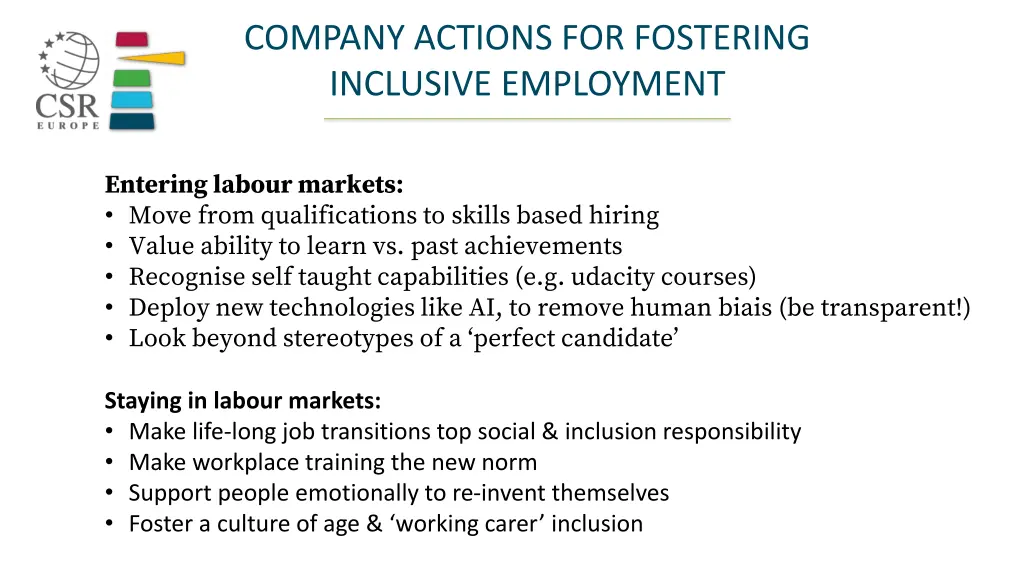 company actions for fostering inclusive employment
