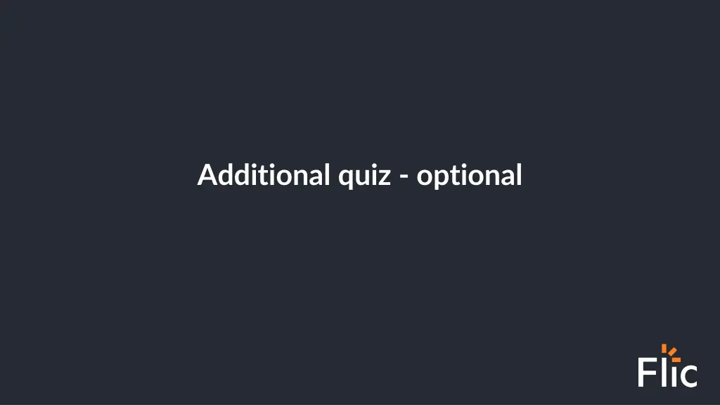 additional quiz optional