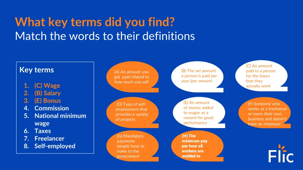 what key terms did you find match the words 3