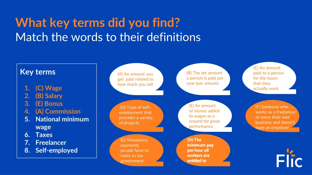 what key terms did you find match the words 4