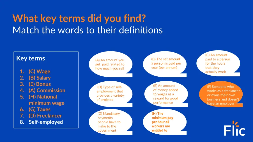 what key terms did you find match the words 7