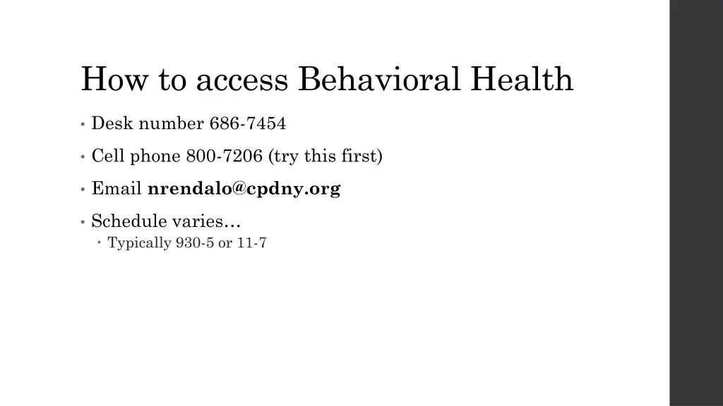 how to access behavioral health