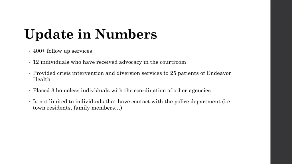 update in numbers