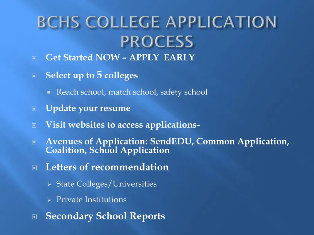 get started now apply early
