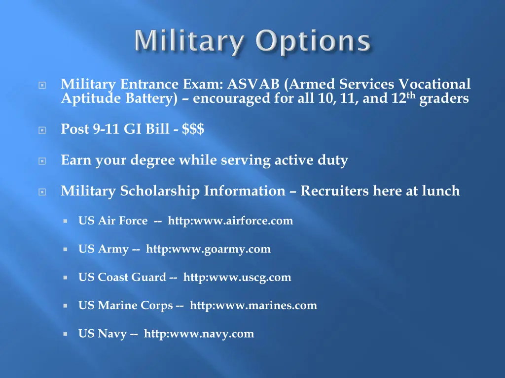 military entrance exam asvab armed services