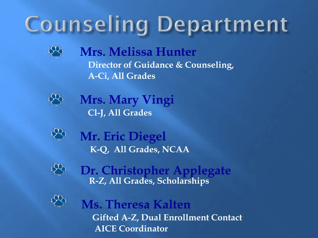 mrs melissa hunter director of guidance