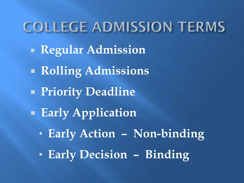 regular admission