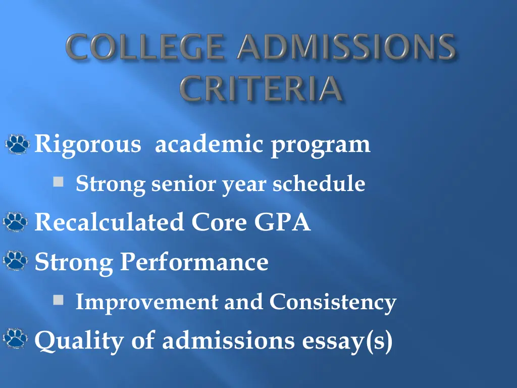 rigorous academic program strong senior year