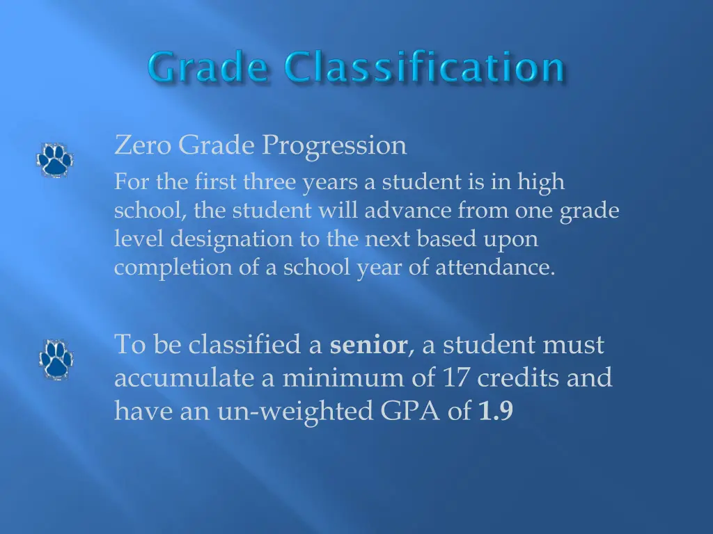 zero grade progression for the first three years