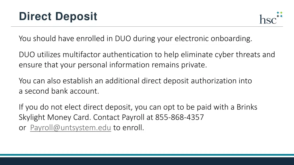 direct deposit