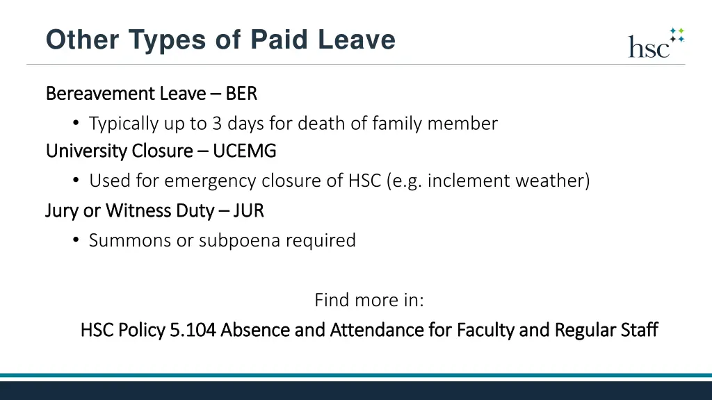 other types of paid leave