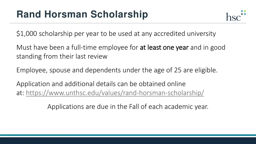 rand horsman scholarship