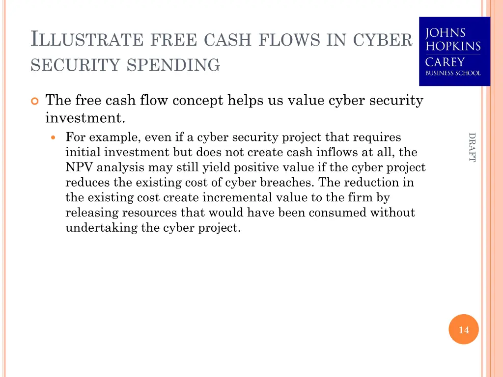 i llustrate free cash flows in cyber security