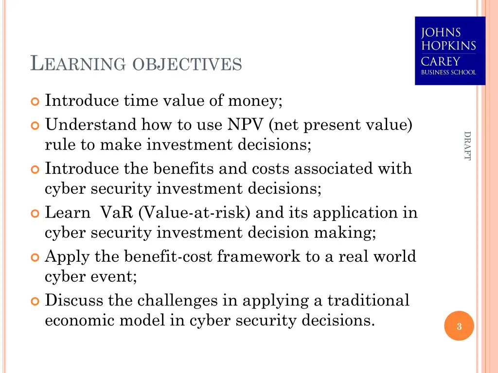 l earning objectives