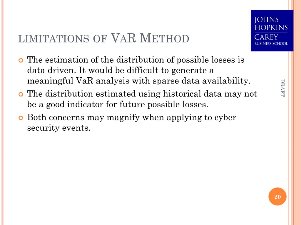 limitations of v a r m ethod