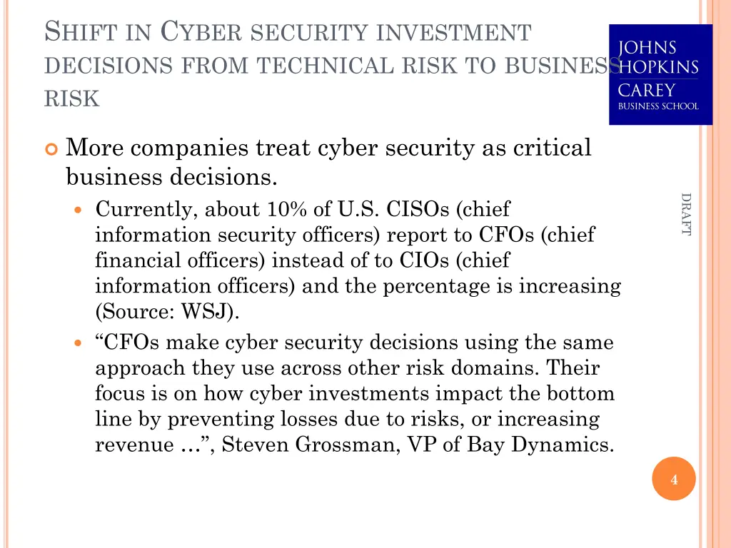 s hift in c yber security investment decisions