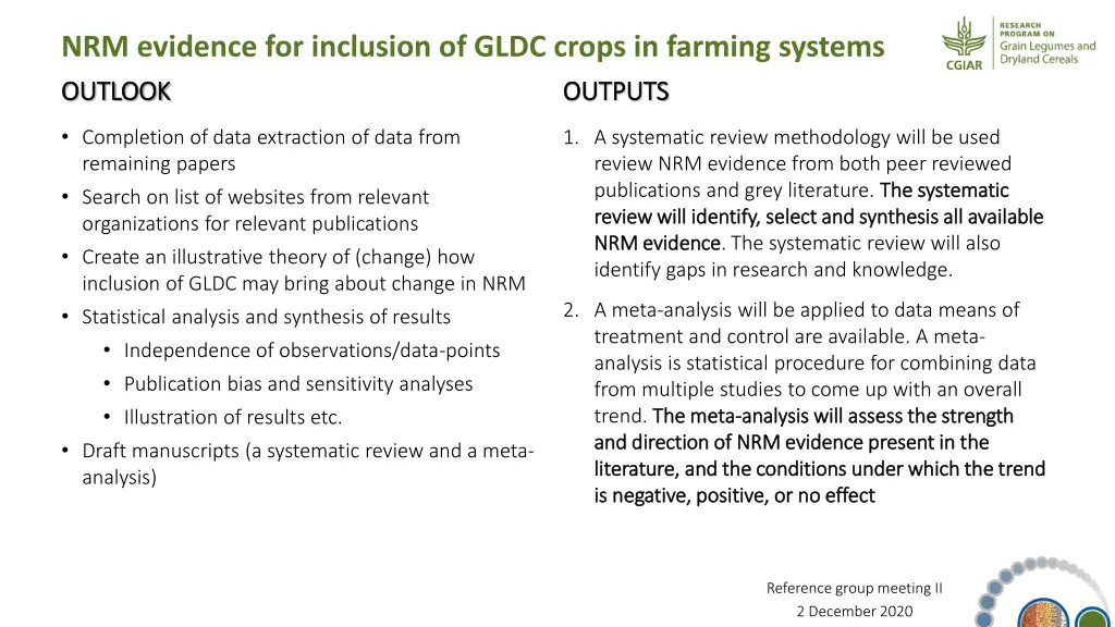 nrm evidence for inclusion of gldc crops 12