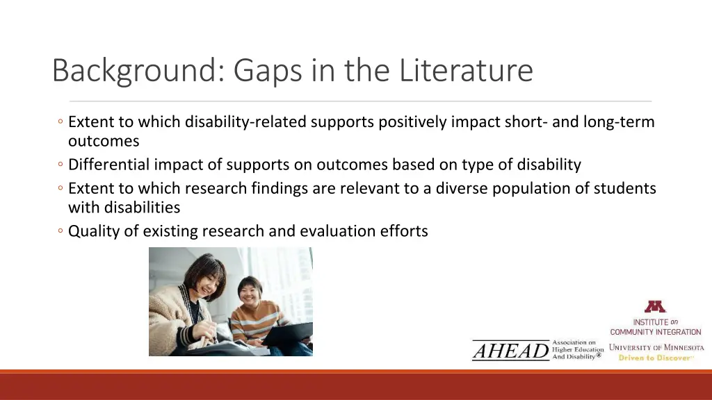 background gaps in the literature