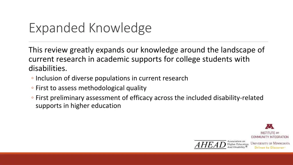 expanded knowledge