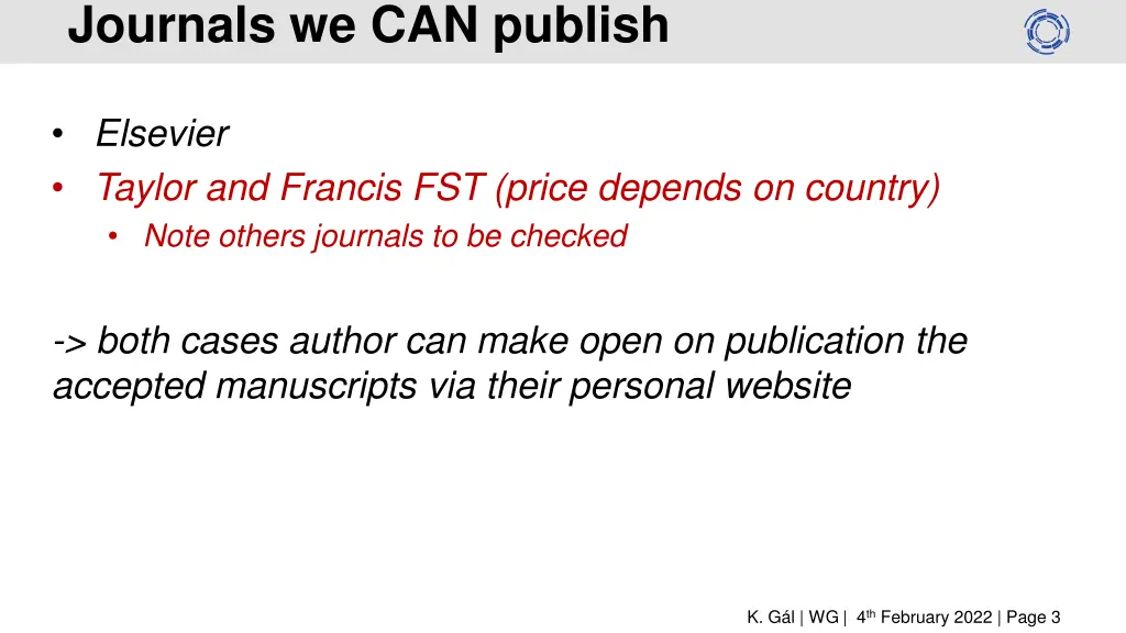 journals we can publish