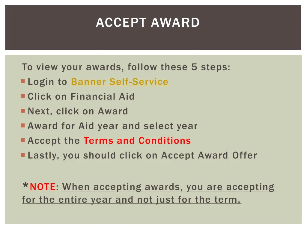 accept award