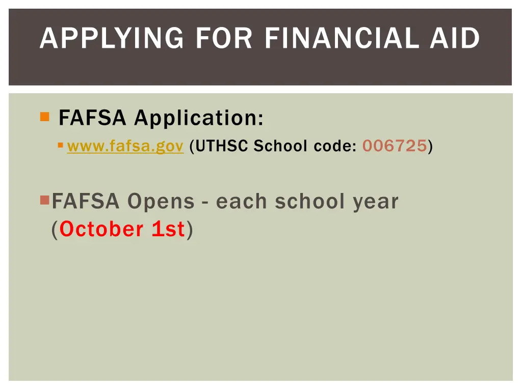 applying for financial aid