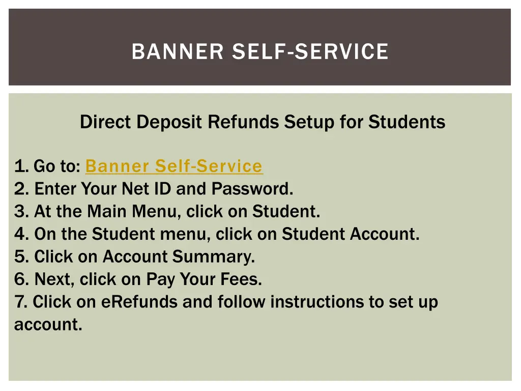 banner self service