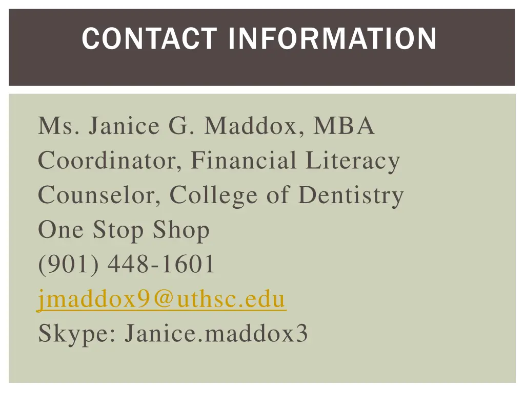 contact information