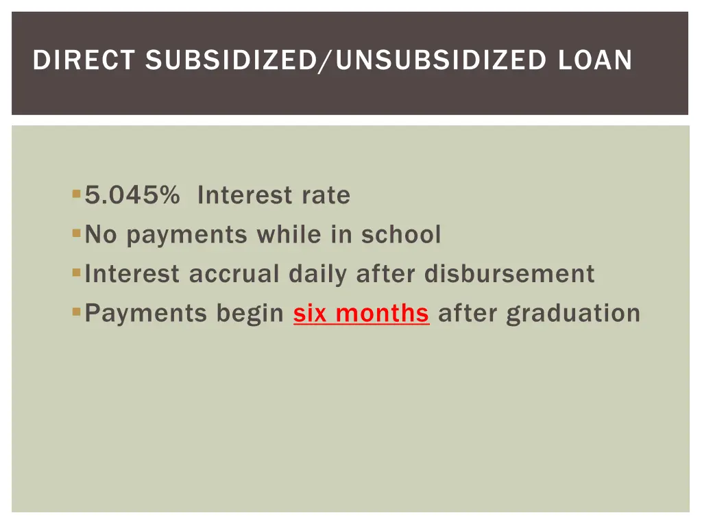 direct subsidized unsubsidized loan
