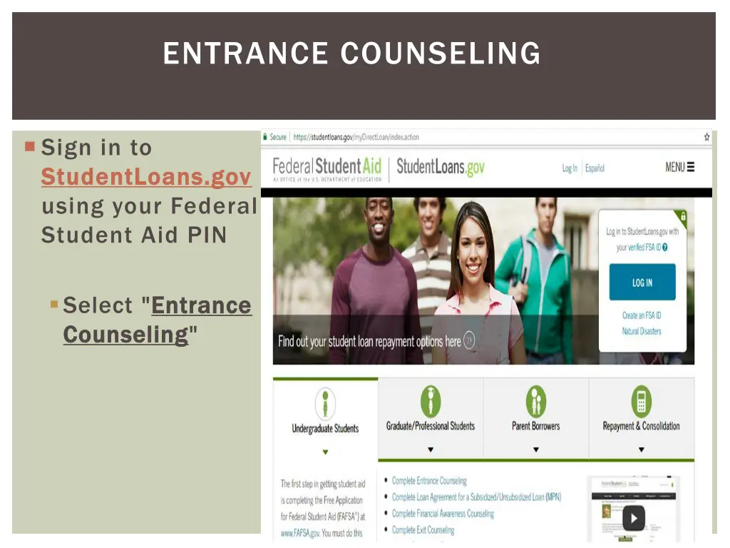 entrance counseling