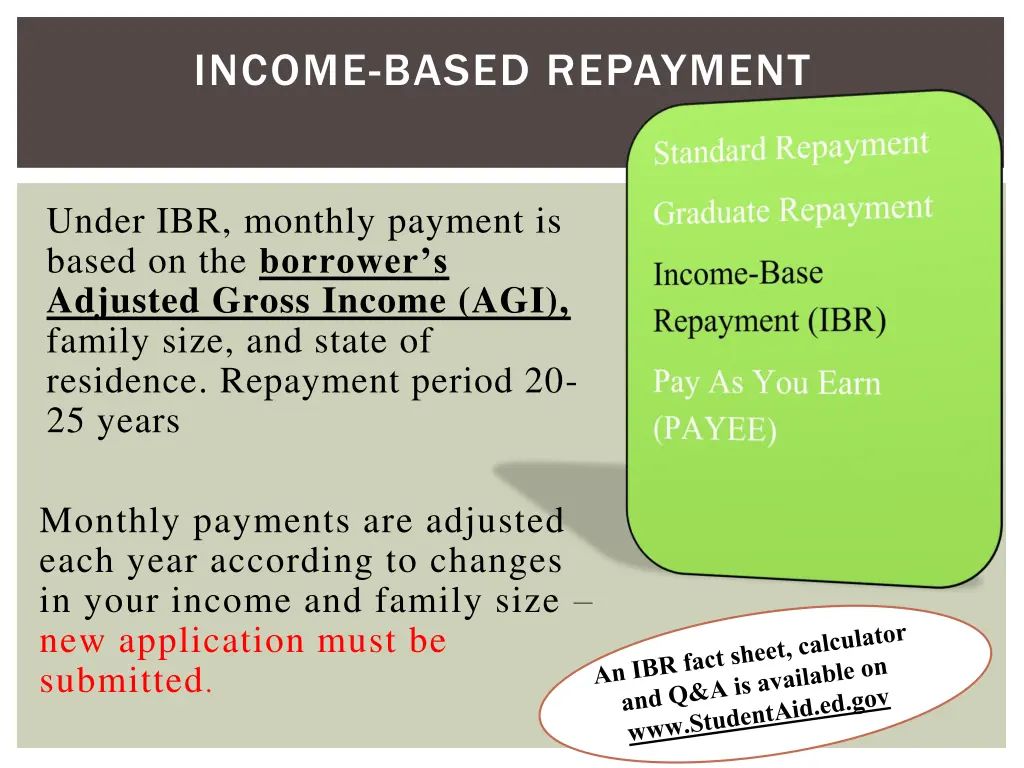 income based repayment