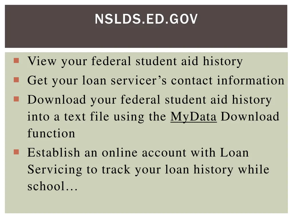 nslds ed gov