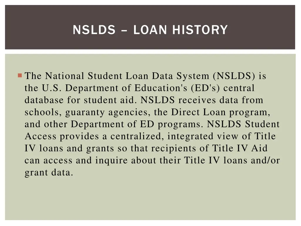 nslds loan history