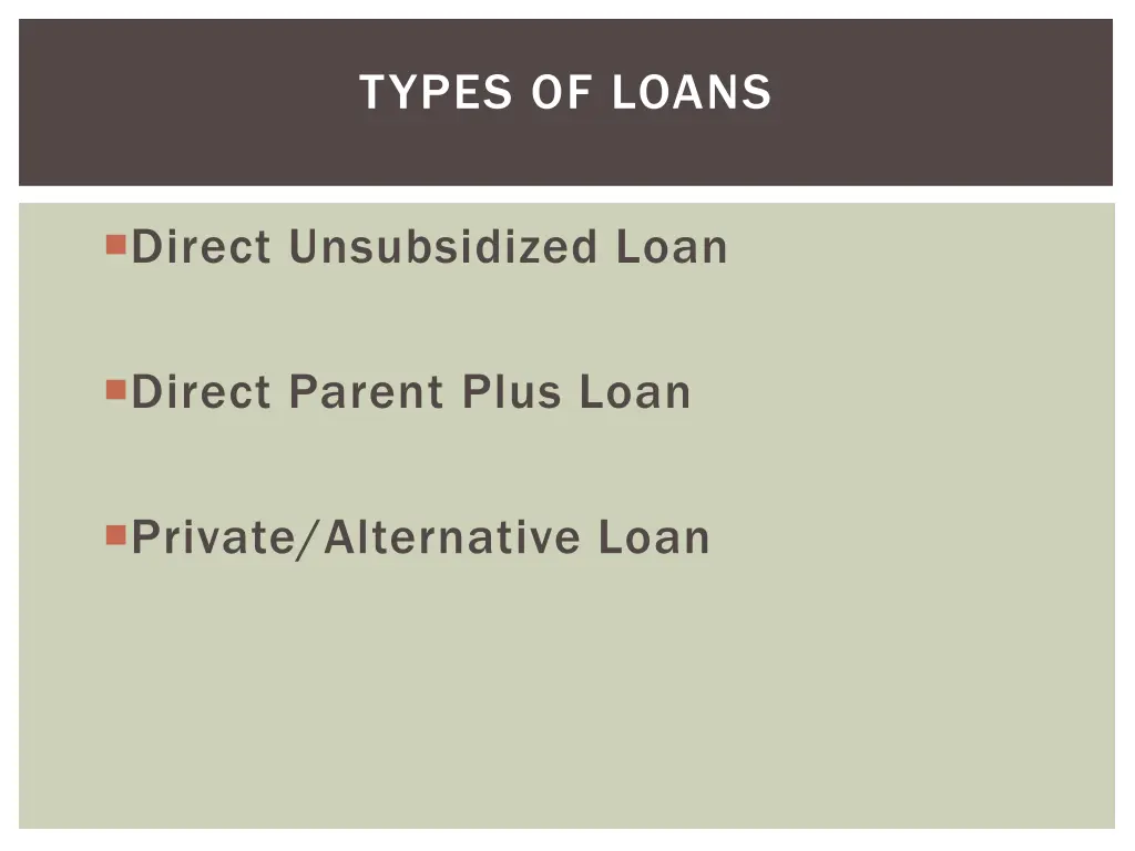 types of loans