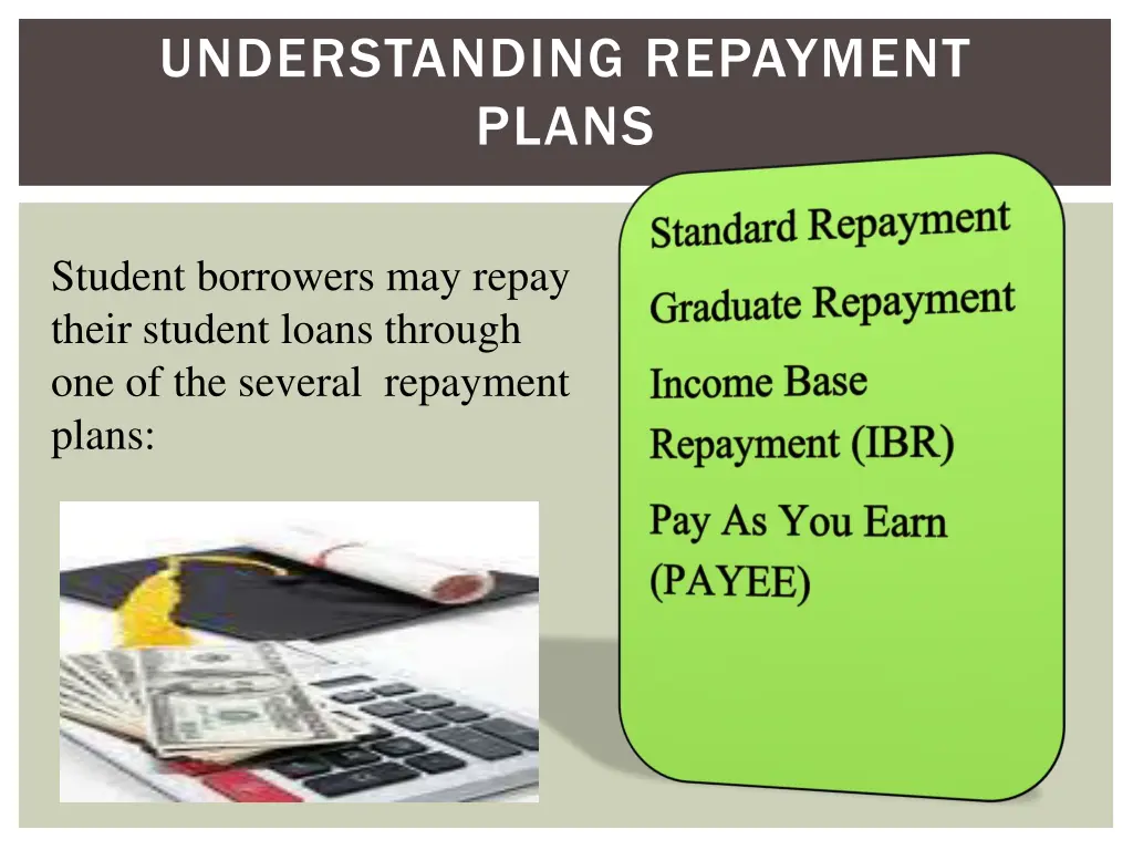 understanding repayment plans