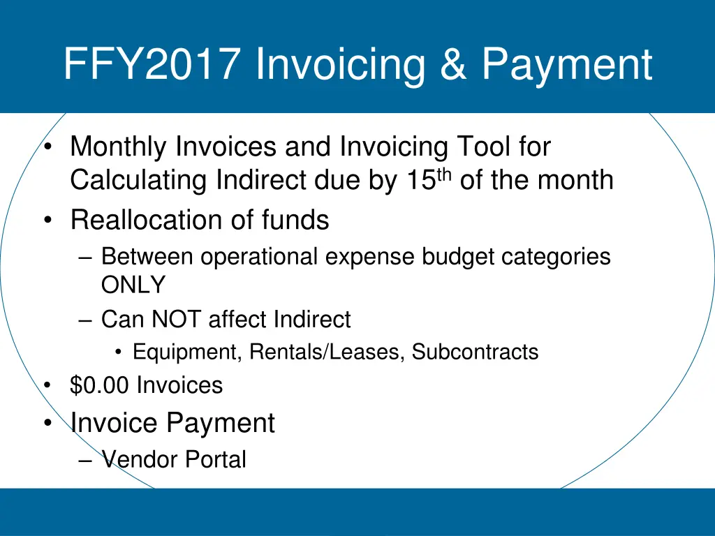ffy2017 invoicing payment