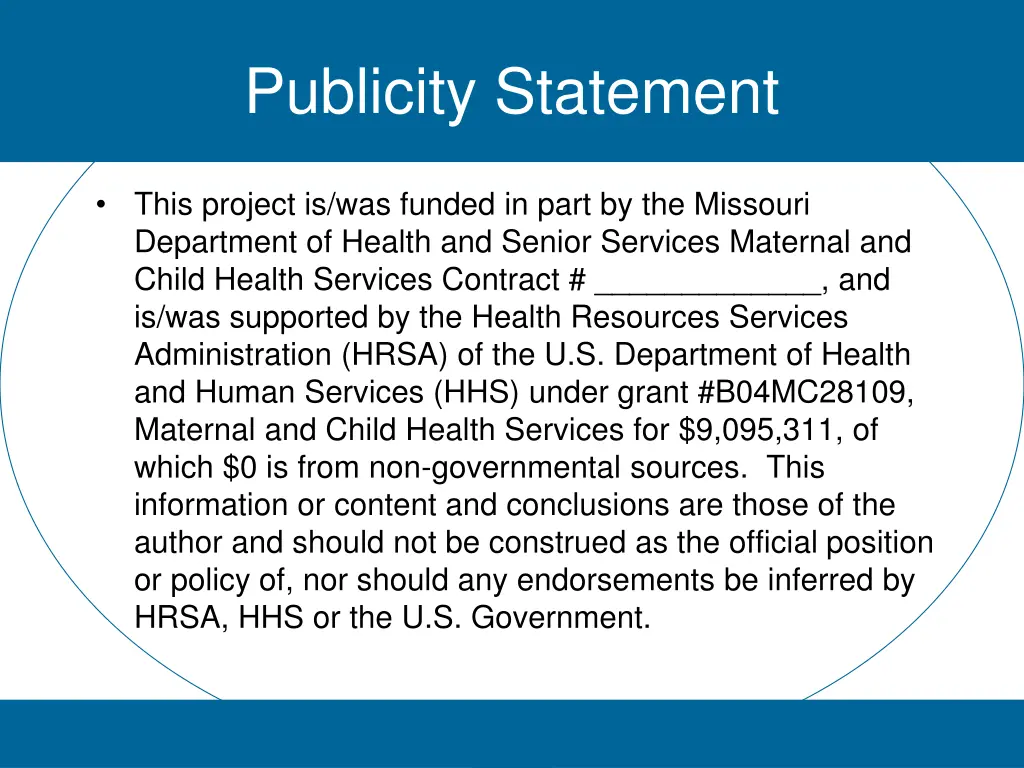 publicity statement