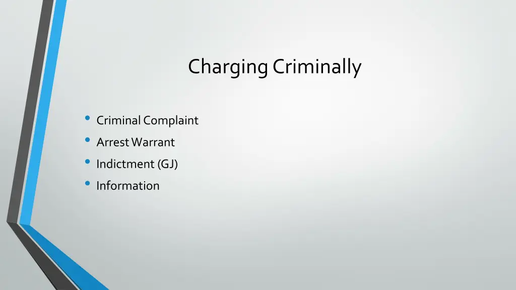 charging criminally