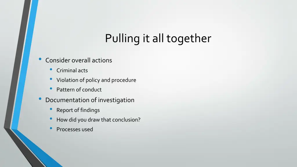 pulling it all together
