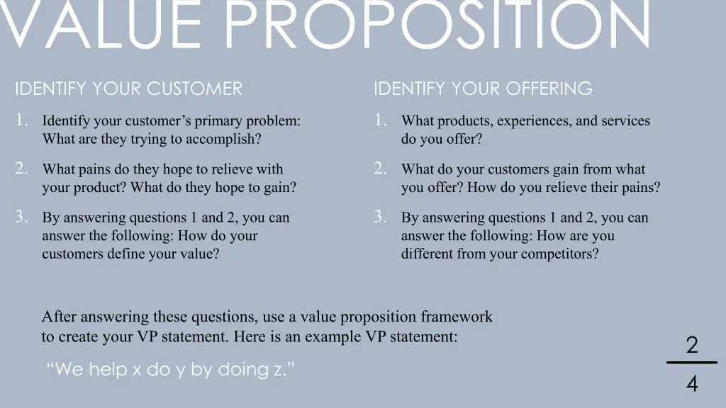 value proposition