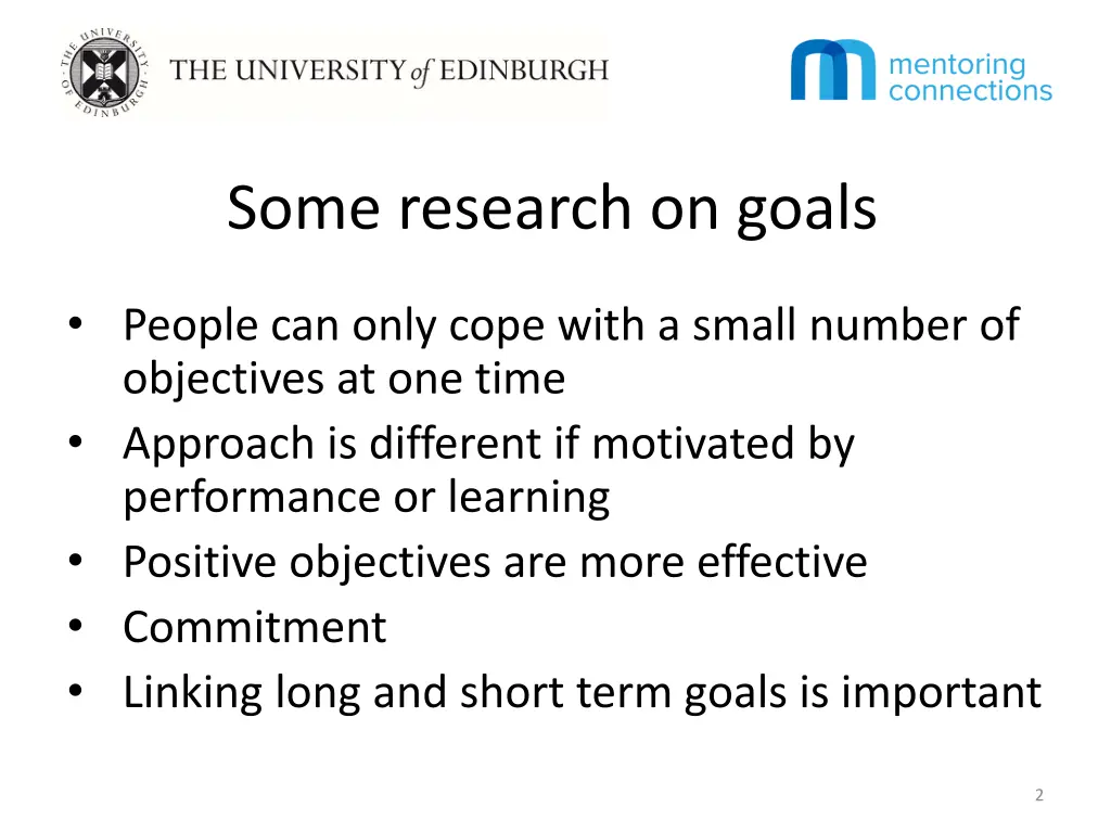some research on goals