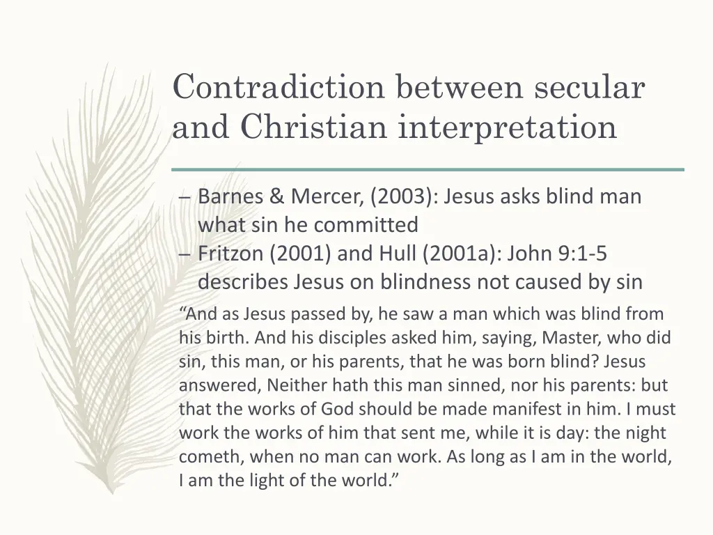 contradiction between secular and christian