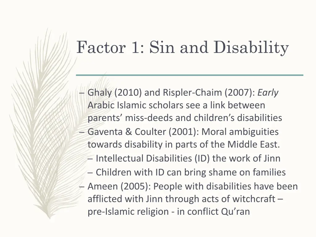 factor 1 sin and disability