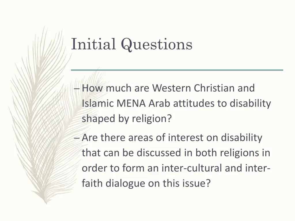 initial questions