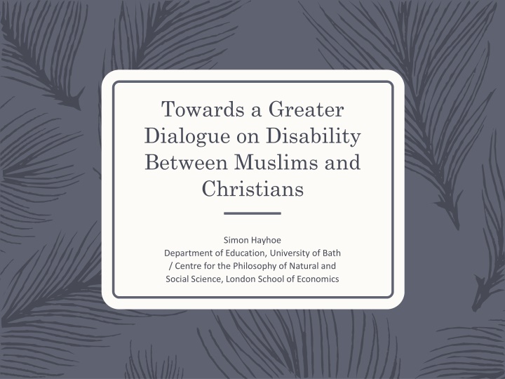 towards a greater dialogue on disability between